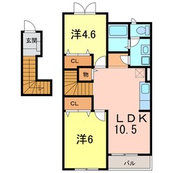 ロンジェヴィテ東沖　Ｂの物件間取画像